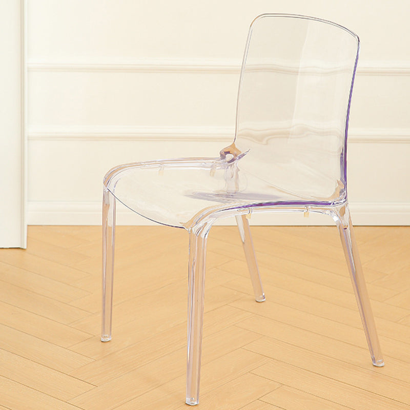 Modern Plastic Dining Chair Modern Low Back Stacking Armless Chair
