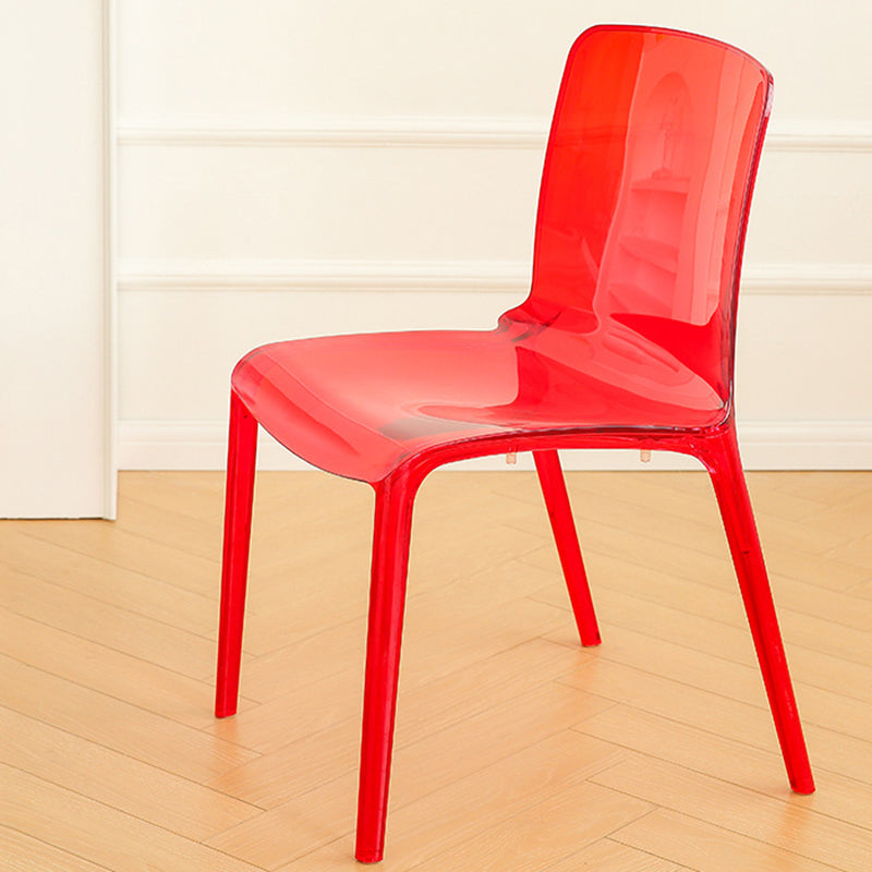 Modern Plastic Dining Chair Modern Low Back Stacking Armless Chair