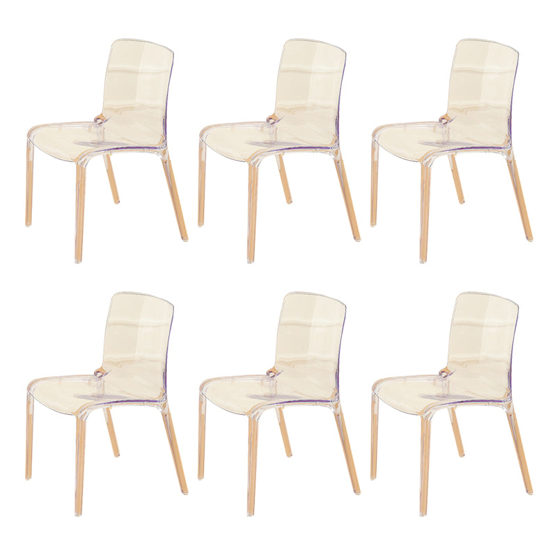 Modern Plastic Dining Chair Modern Low Back Stacking Armless Chair