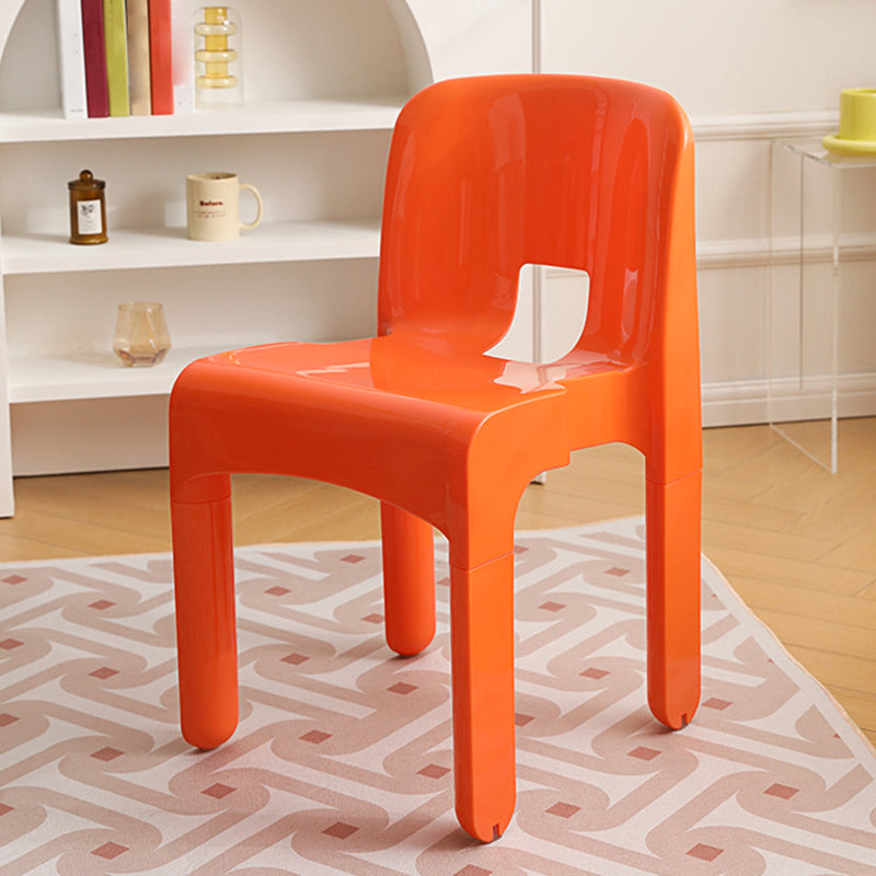 Modern Plastic Side Chair Open Back Armless Chair for Dining Room