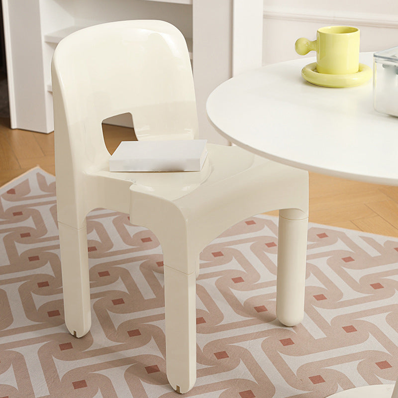 Modern Plastic Side Chair Open Back Armless Chair for Dining Room