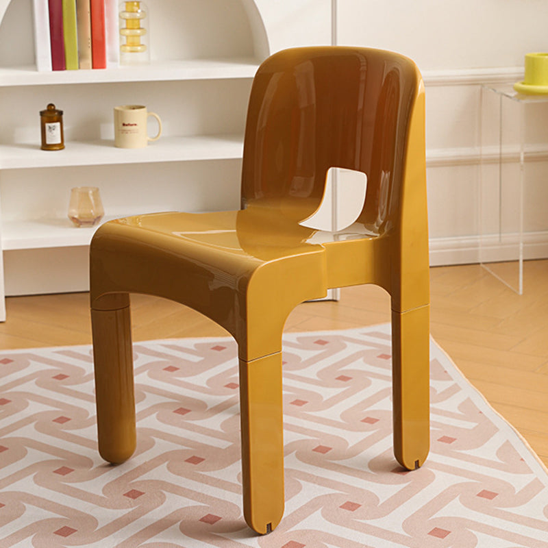 Modern Plastic Side Chair Open Back Armless Chair for Dining Room