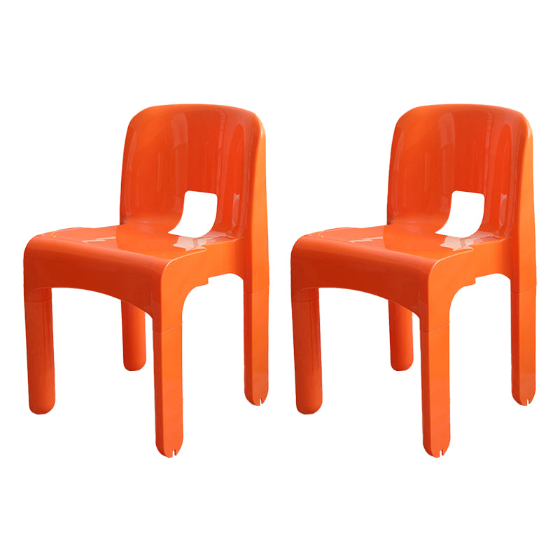Modern Plastic Side Chair Open Back Armless Chair for Dining Room