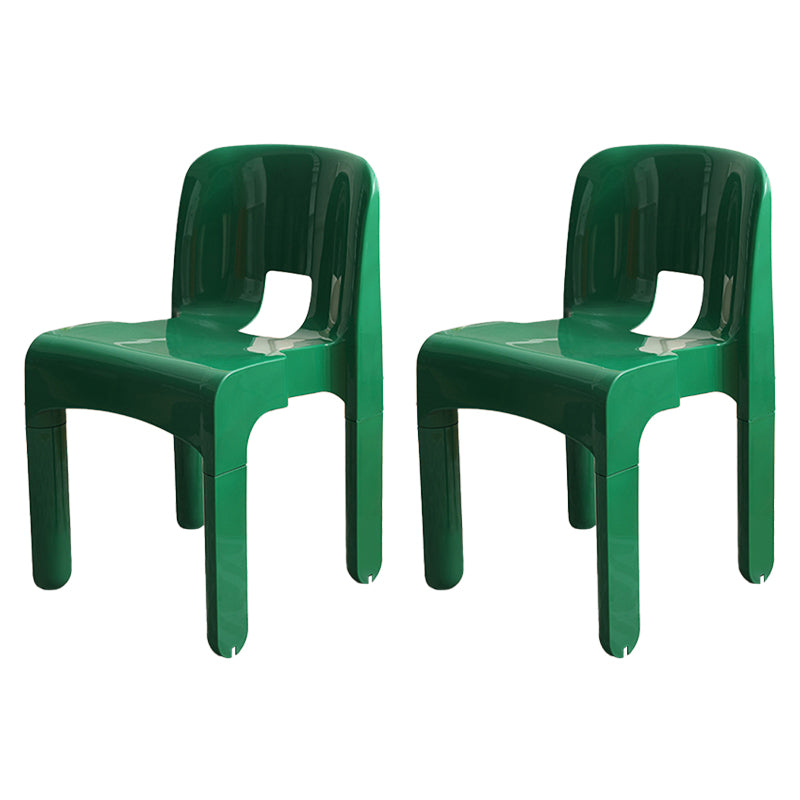 Modern Plastic Side Chair Open Back Armless Chair for Dining Room