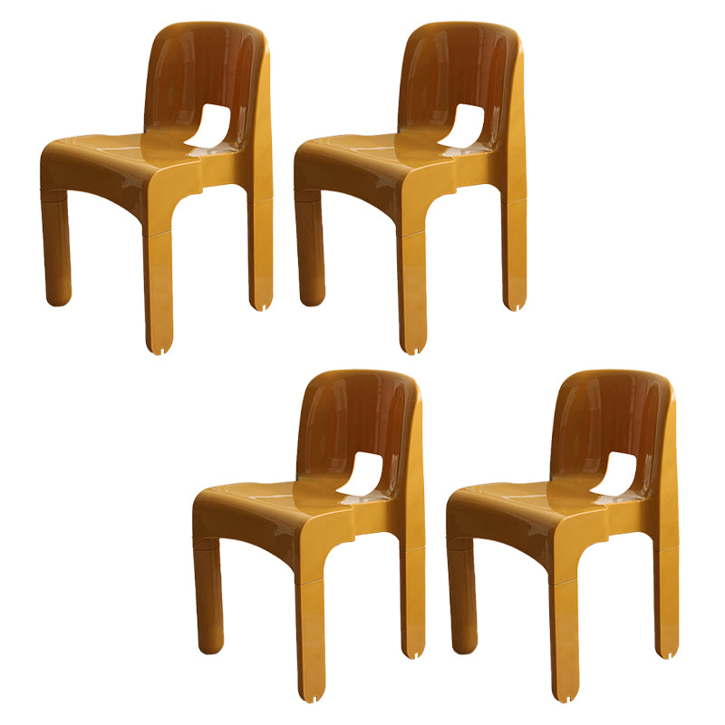 Modern Plastic Side Chair Open Back Armless Chair for Dining Room