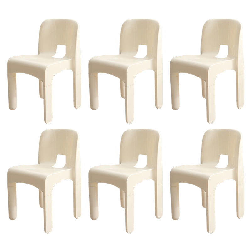 Modern Plastic Side Chair Open Back Armless Chair for Dining Room