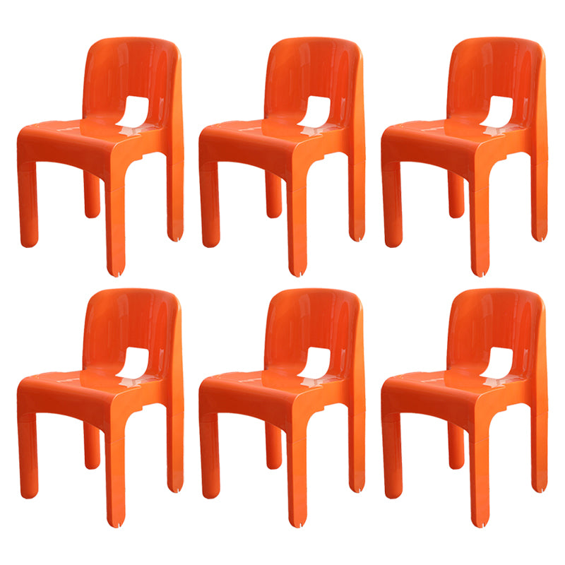 Modern Plastic Side Chair Open Back Armless Chair for Dining Room