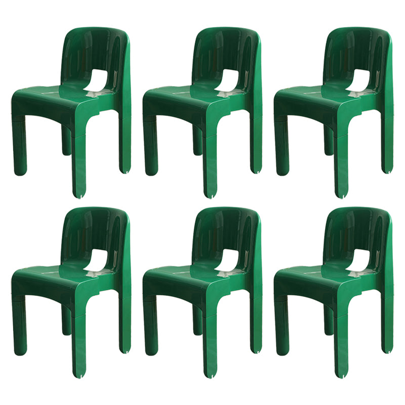 Modern Plastic Side Chair Open Back Armless Chair for Dining Room