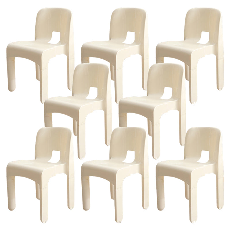 Modern Plastic Side Chair Open Back Armless Chair for Dining Room