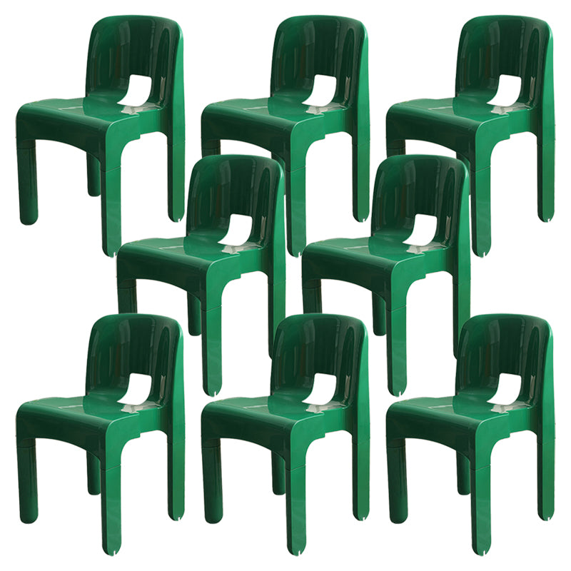 Modern Plastic Side Chair Open Back Armless Chair for Dining Room