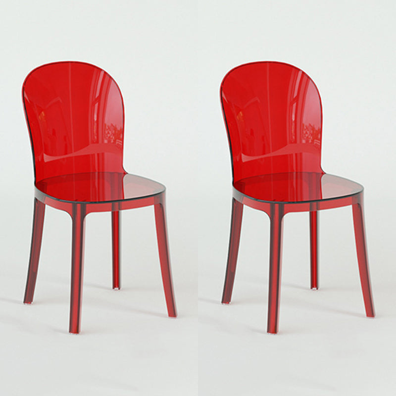 Modern Plastic Side Chair Low Back Armless Chair for Dining Room