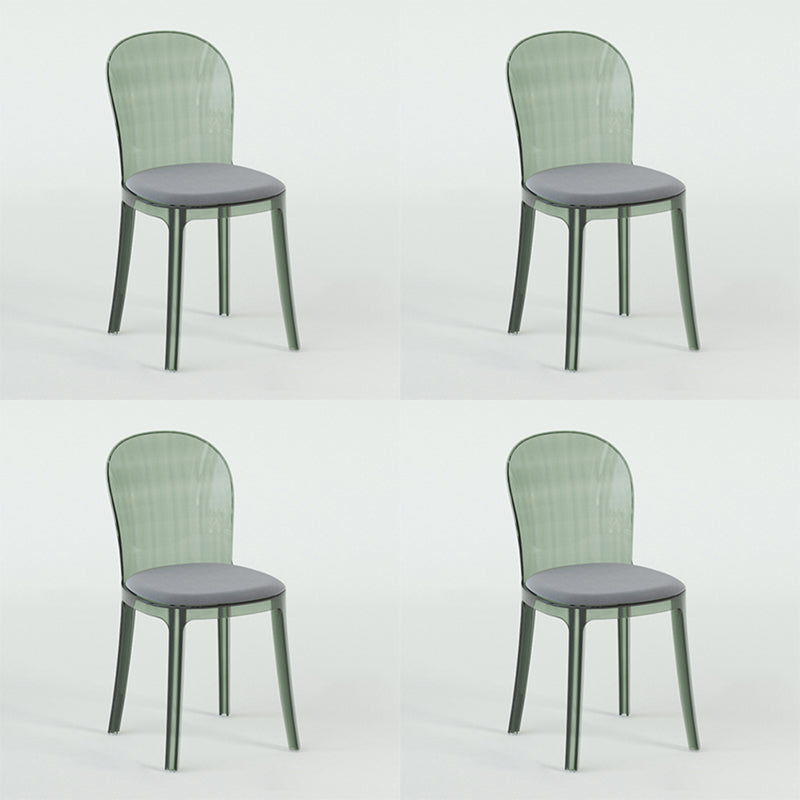 Modern Plastic Side Chair Low Back Armless Chair for Dining Room