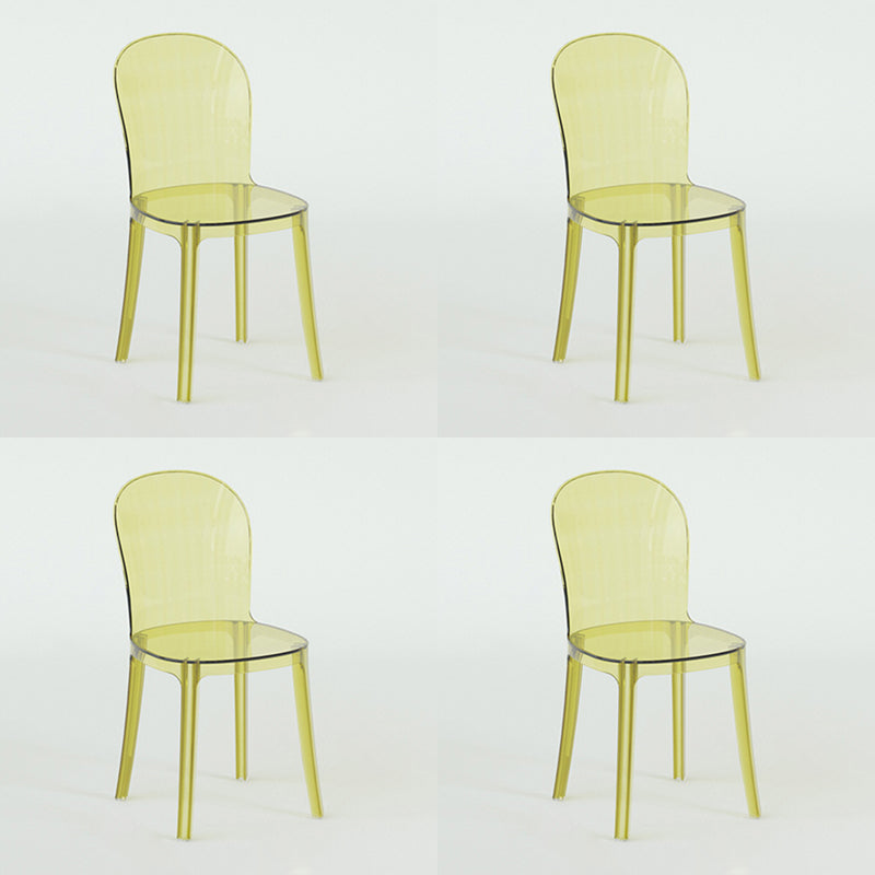 Modern Plastic Side Chair Low Back Armless Chair for Dining Room
