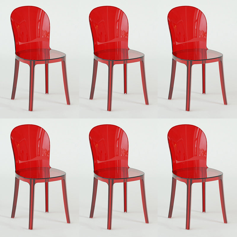 Modern Plastic Side Chair Low Back Armless Chair for Dining Room