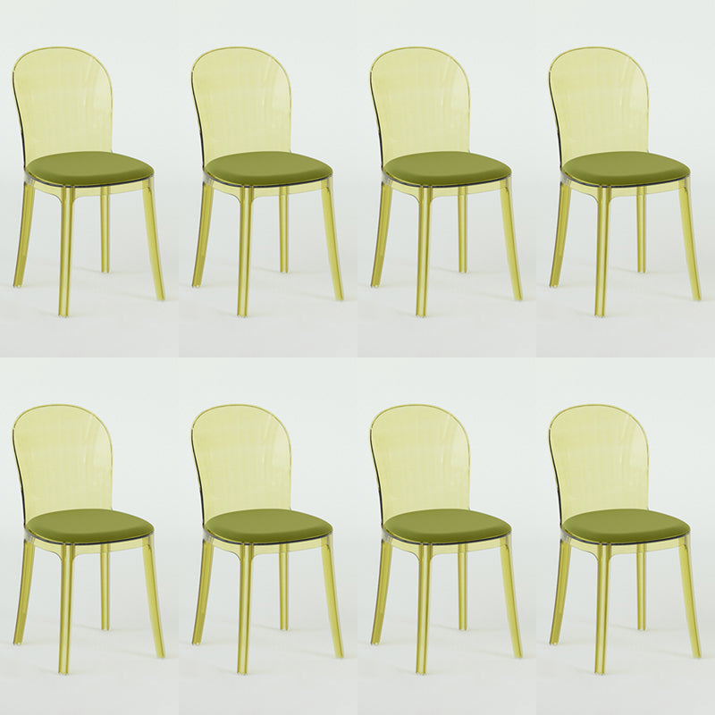 Modern Plastic Side Chair Low Back Armless Chair for Dining Room