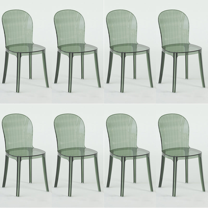 Modern Plastic Side Chair Low Back Armless Chair for Dining Room
