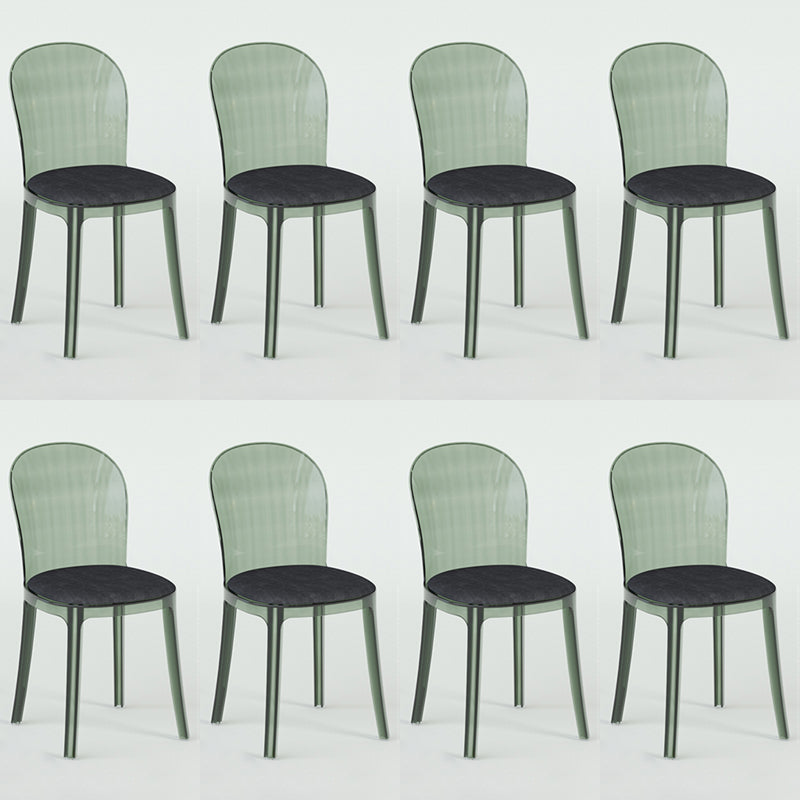 Modern Plastic Side Chair Low Back Armless Chair for Dining Room