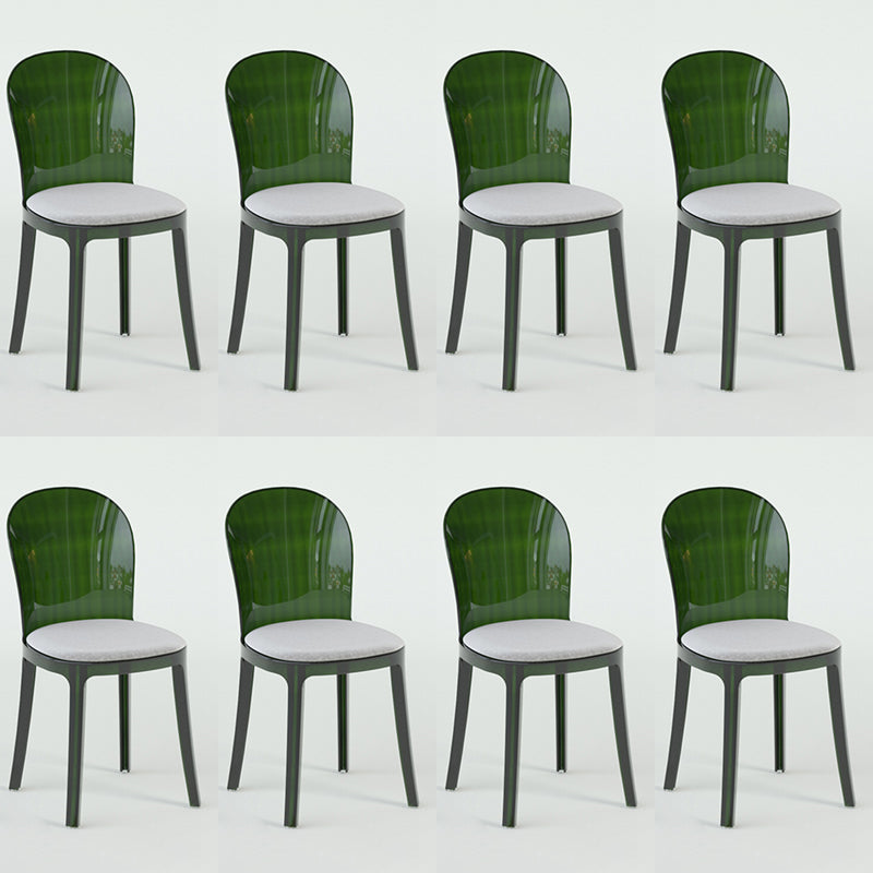 Modern Plastic Side Chair Low Back Armless Chair for Dining Room
