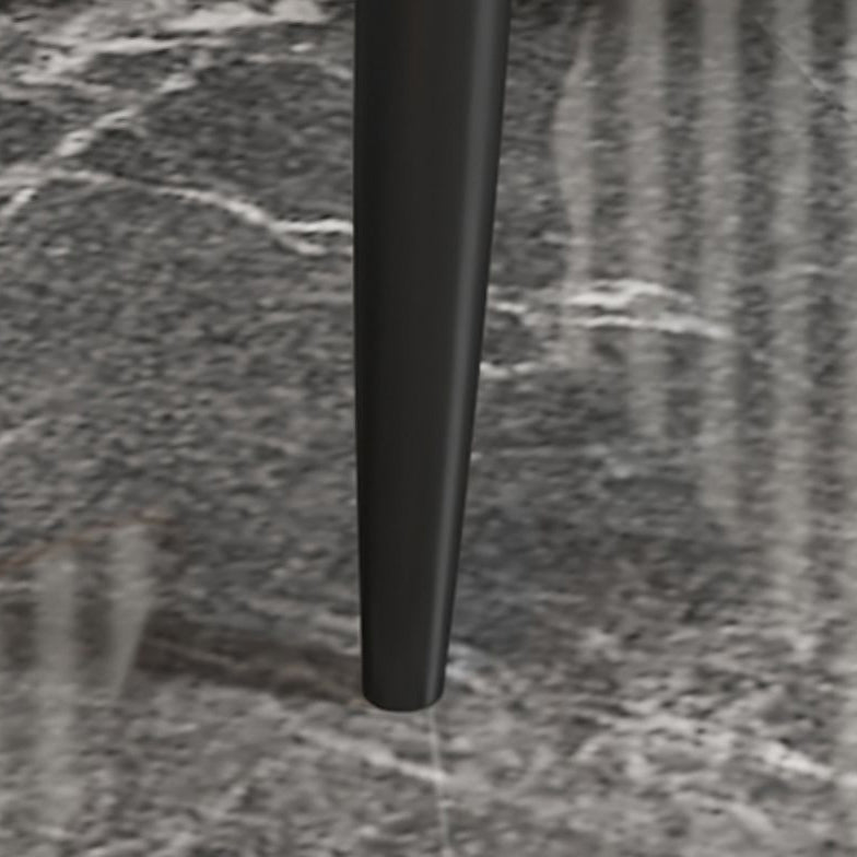 Faux Leather Dining Chairs Industrial Open Back Arm Chair with Black Legs