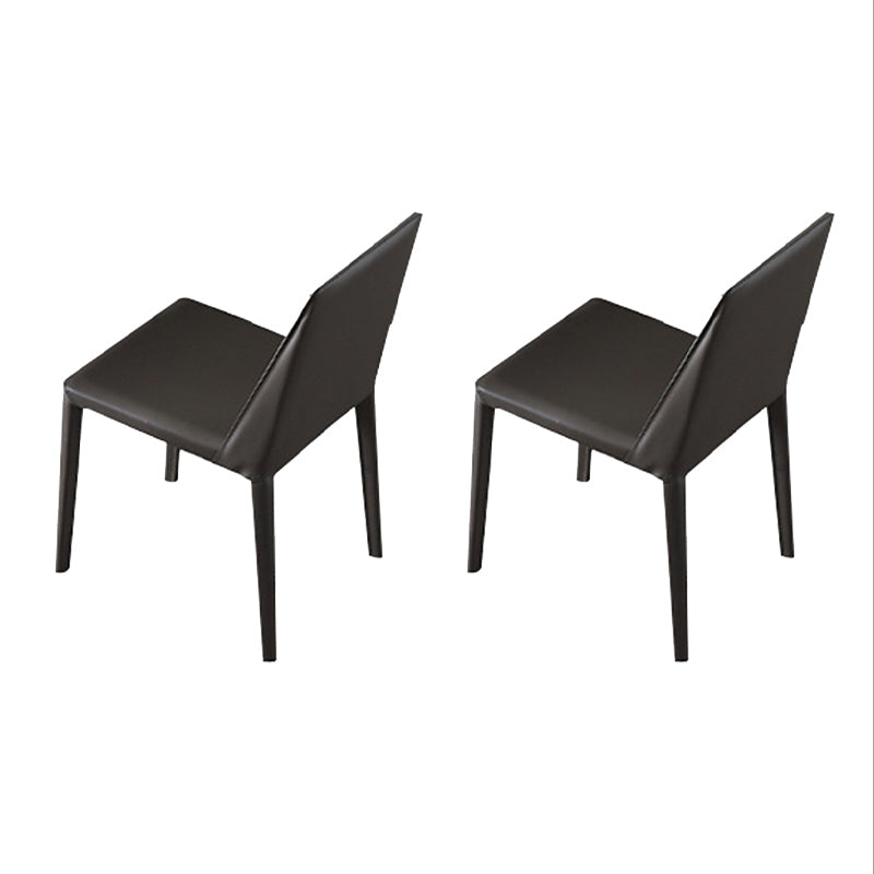 Faux Leather Dining Chairs Contemporary Chairs with Metal Base