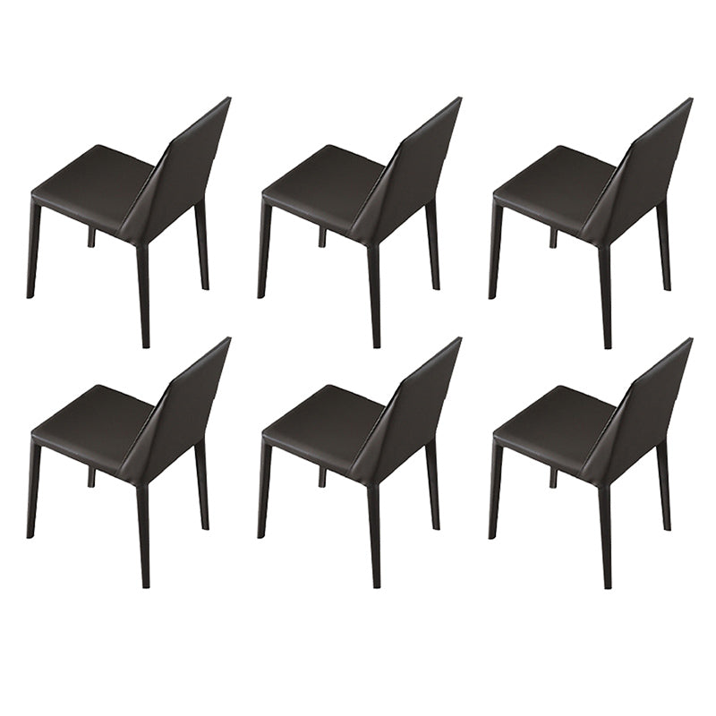 Faux Leather Dining Chairs Contemporary Chairs with Metal Base