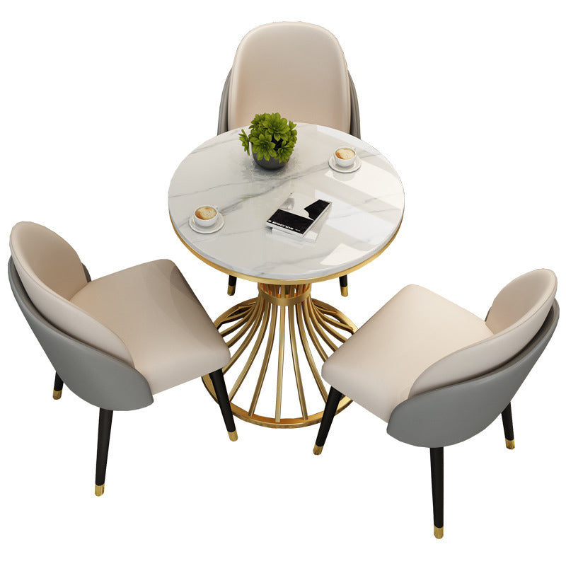 Dining Room Upholstered Chair Industrial Faux Leather Parsons Dining Chair