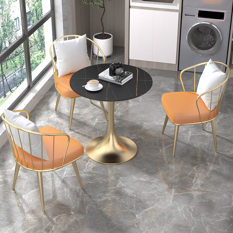 Dining Room Upholstered Chair Home Faux Leather Slat Back Dining Chair