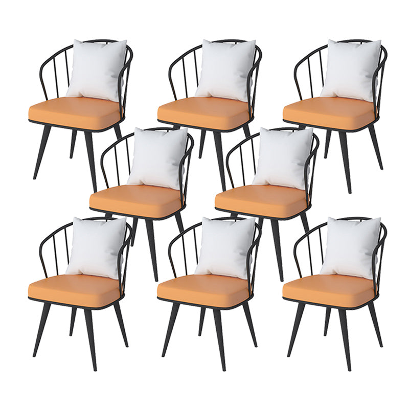 Dining Room Upholstered Chair Home Faux Leather Slat Back Dining Chair