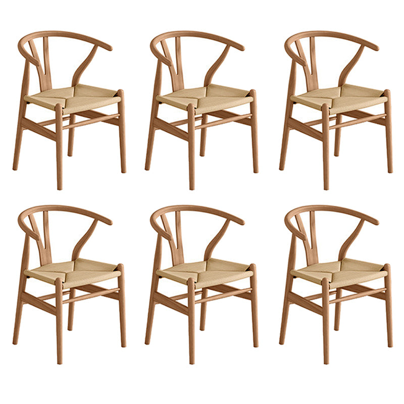 Contemporary Home Armless Chair Pine Wood Dining Side Chair in Natural