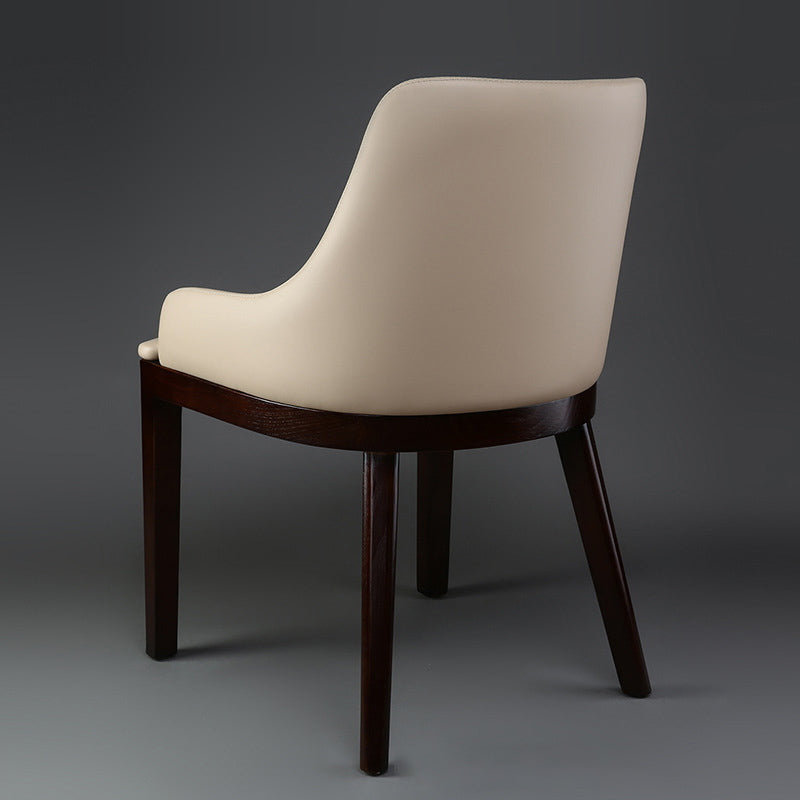 Contemporary Upholstered Arm Chair Solid Wood Home Dining Chair