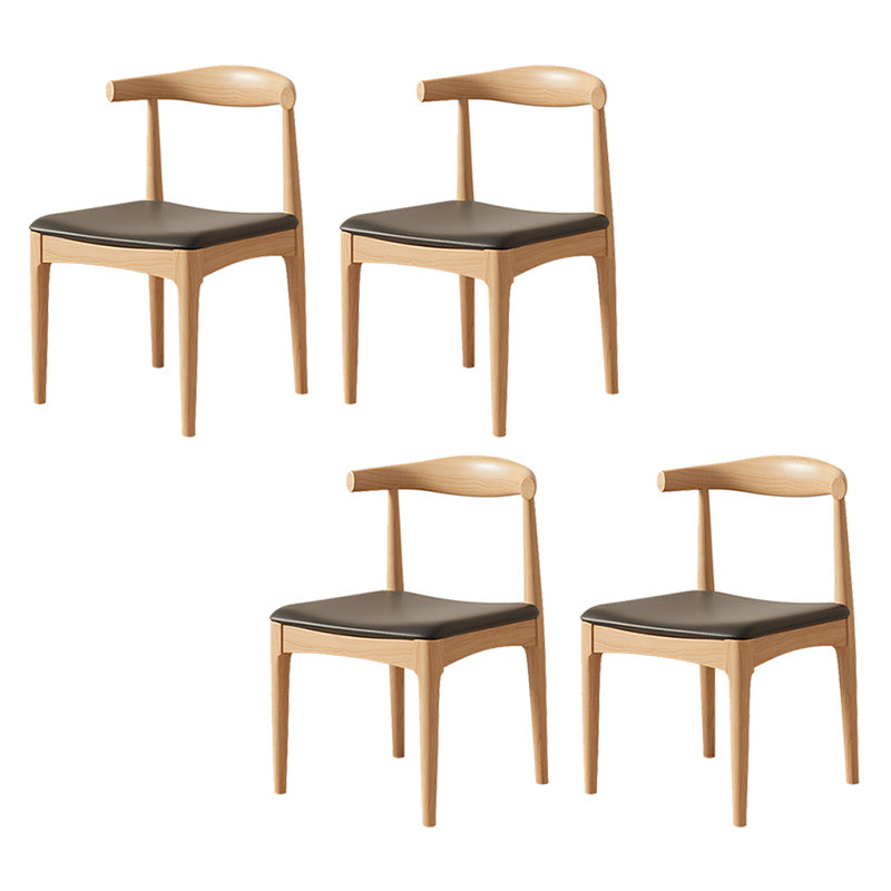 Contemporary Upholstered Armless Chair Home Solid Wood Dining Chair