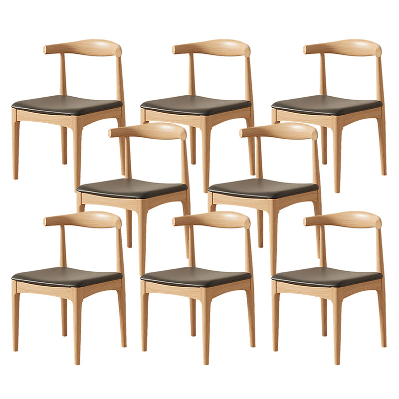 Contemporary Upholstered Armless Chair Home Solid Wood Dining Chair