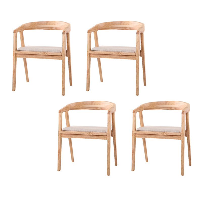 Contemporary Upholstered Arm Chair Home Rubberwood Dining Chair