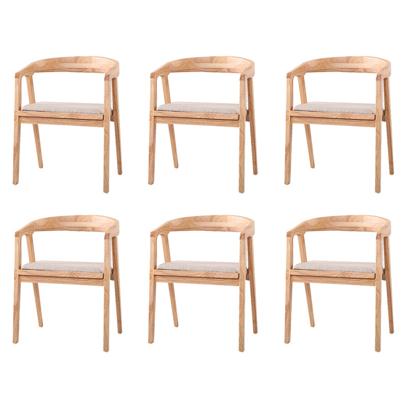 Contemporary Upholstered Arm Chair Home Rubberwood Dining Chair