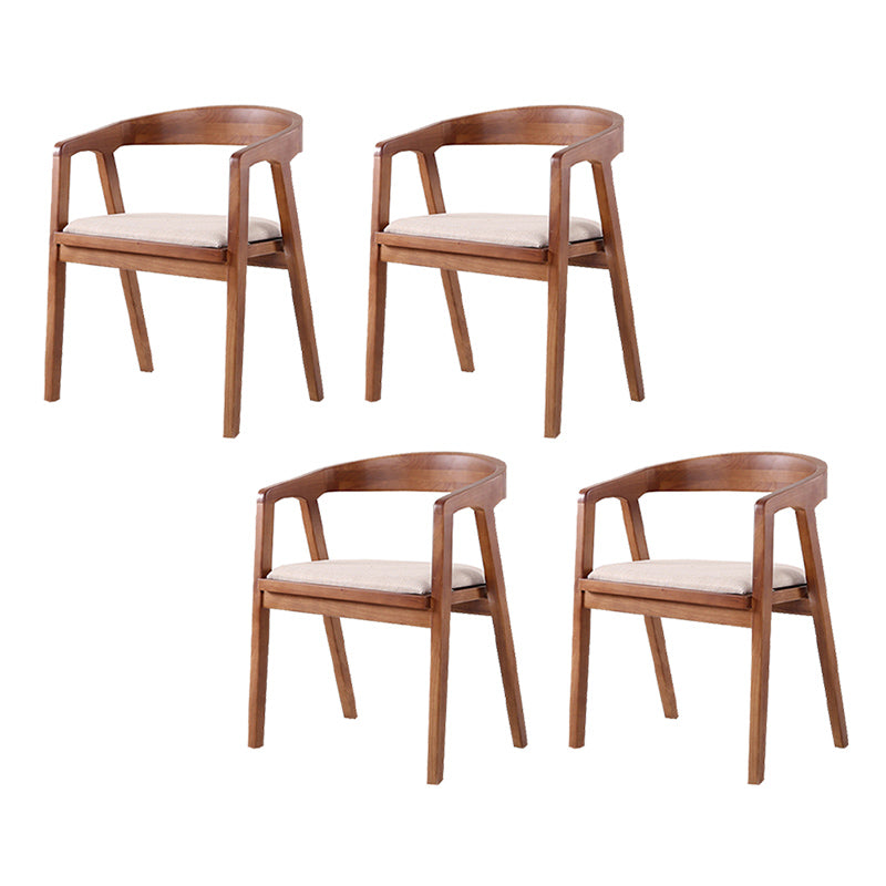 Contemporary Upholstered Arm Chair Home Rubberwood Dining Chair