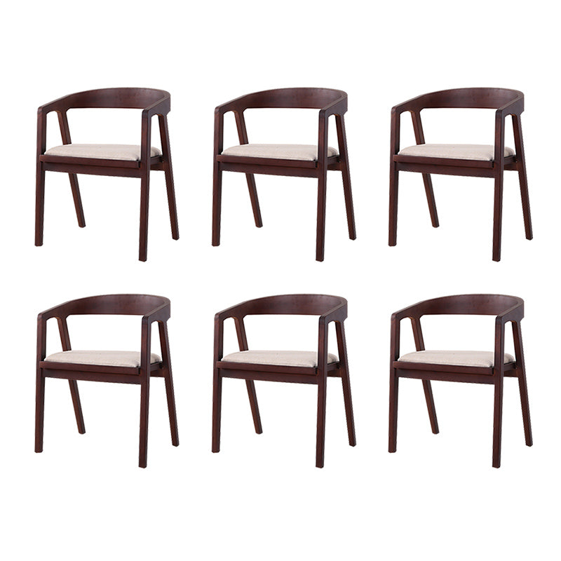 Contemporary Upholstered Arm Chair Home Rubberwood Dining Chair