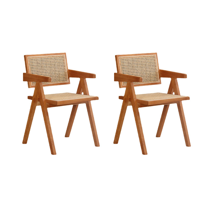 Dining Room Arm Dining Chair Home Solid Wood Cane Back Dining Chair