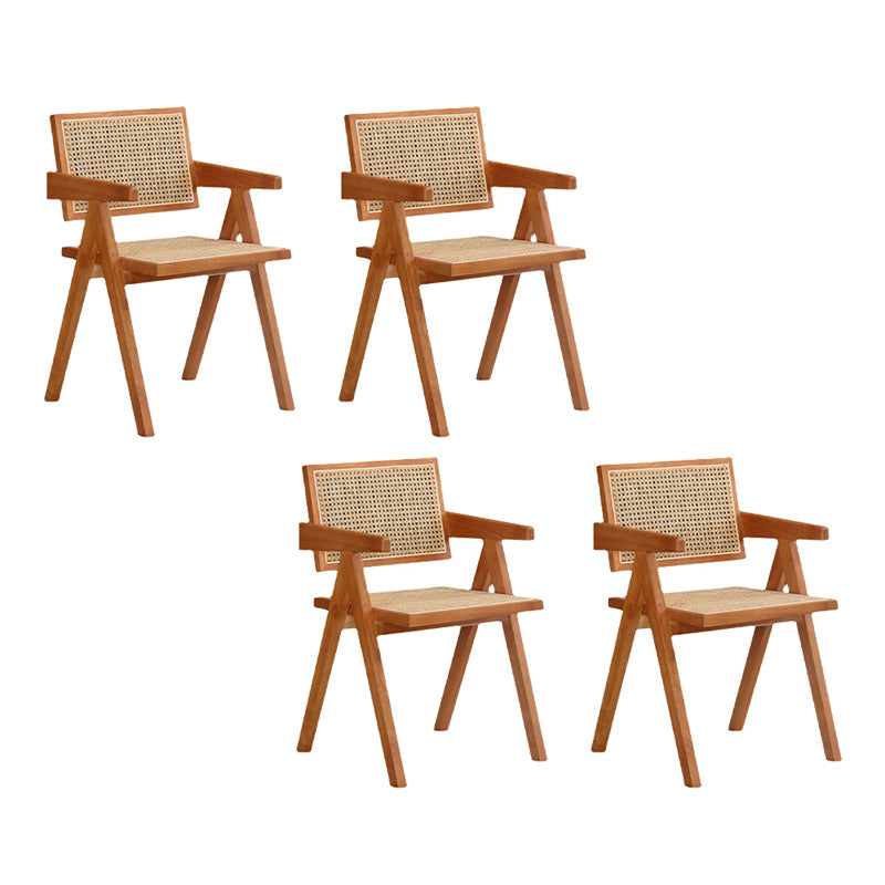 Dining Room Arm Dining Chair Home Solid Wood Cane Back Dining Chair