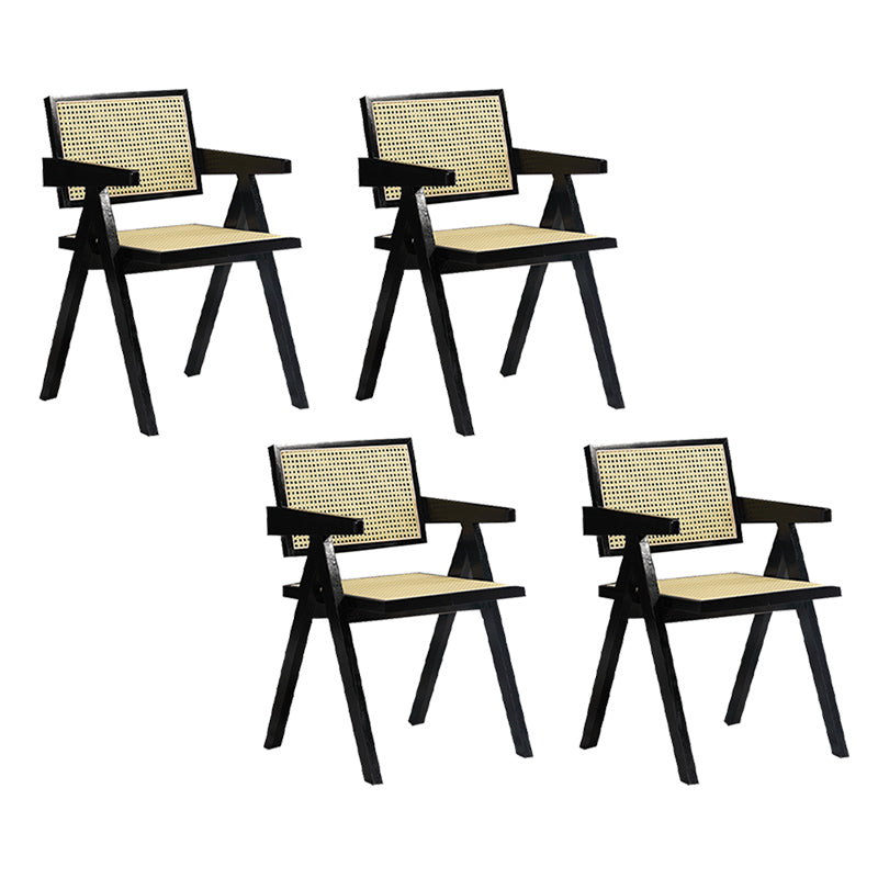 Dining Room Arm Dining Chair Home Solid Wood Cane Back Dining Chair