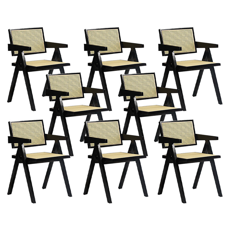 Dining Room Arm Dining Chair Home Solid Wood Cane Back Dining Chair