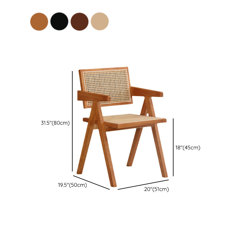 Dining Room Arm Dining Chair Home Solid Wood Cane Back Dining Chair