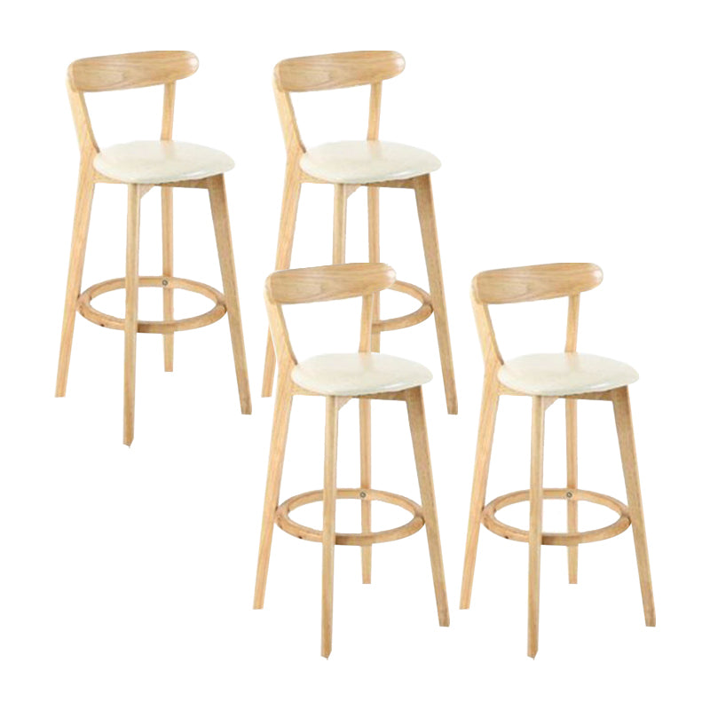 Industrial Backrest Armless Counter Stool Wood Cafe Bar Stool with Cushion and Pedal