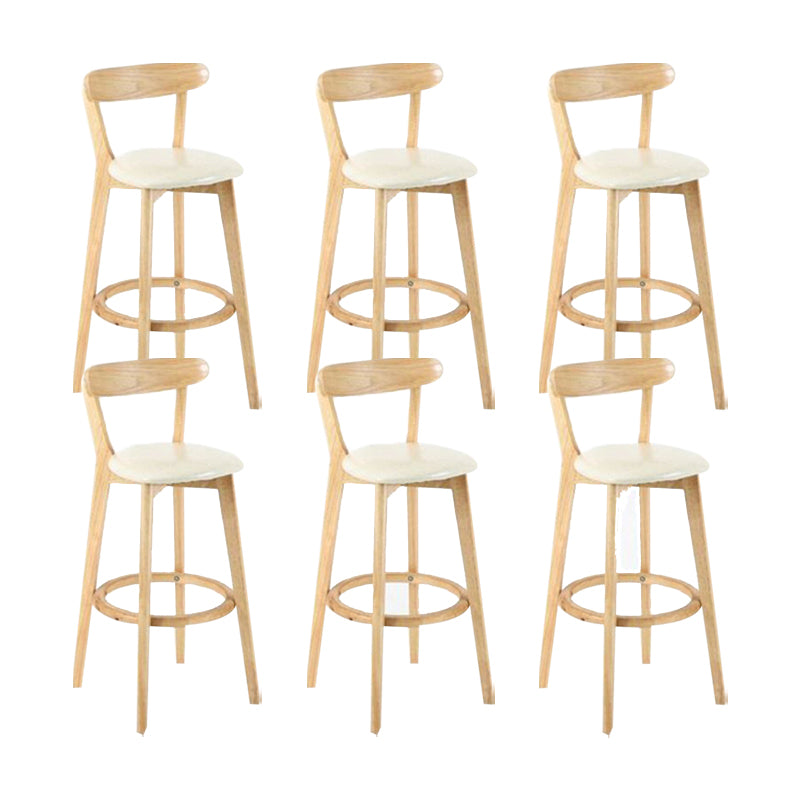 Industrial Backrest Armless Counter Stool Wood Cafe Bar Stool with Cushion and Pedal