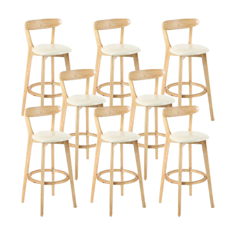 Industrial Backrest Armless Counter Stool Wood Cafe Bar Stool with Cushion and Pedal