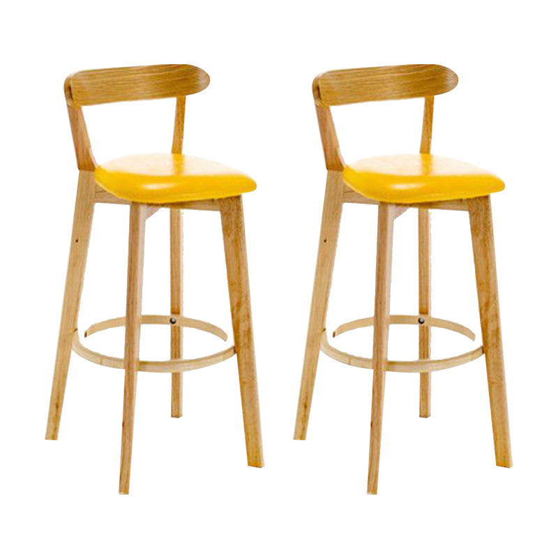 Industrial Backrest Armless Counter Stool Wood Cafe Bar Stool with Cushion and Pedal