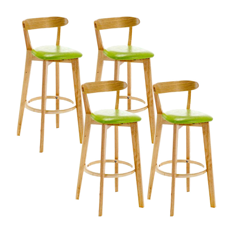 Industrial Backrest Armless Counter Stool Wood Cafe Bar Stool with Cushion and Pedal