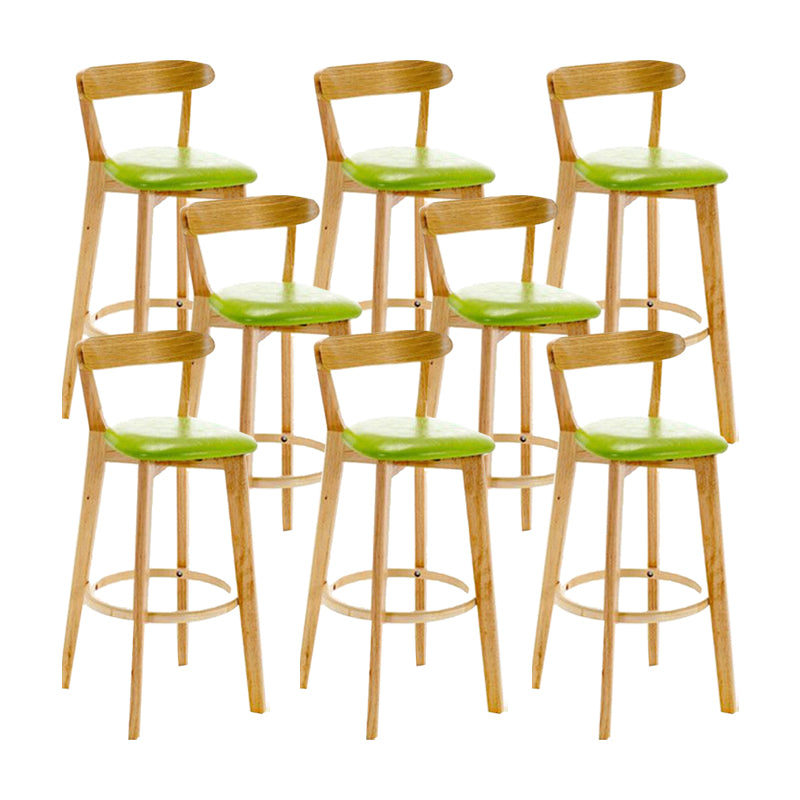 Industrial Backrest Armless Counter Stool Wood Cafe Bar Stool with Cushion and Pedal
