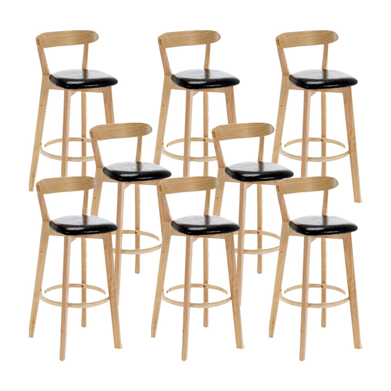 Industrial Backrest Armless Counter Stool Wood Cafe Bar Stool with Cushion and Pedal