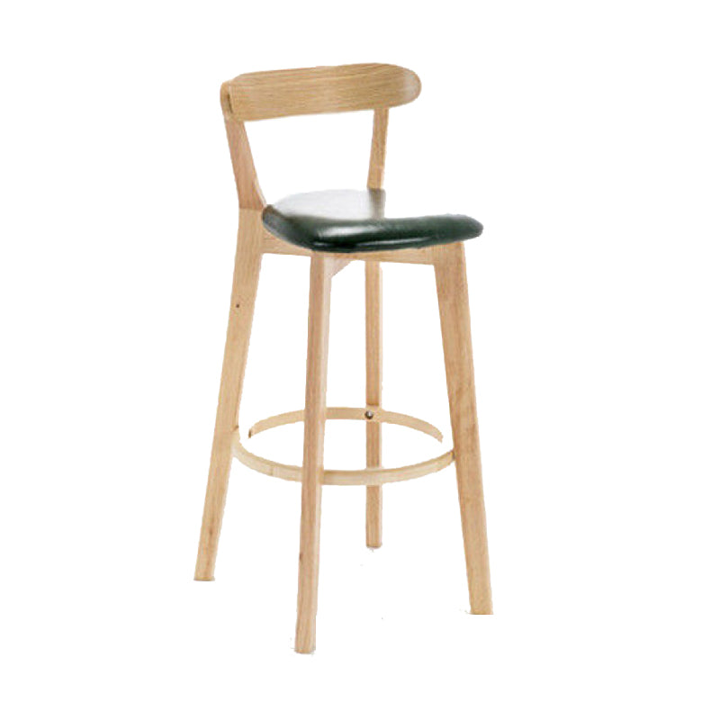 Industrial Backrest Armless Counter Stool Wood Cafe Bar Stool with Cushion and Pedal