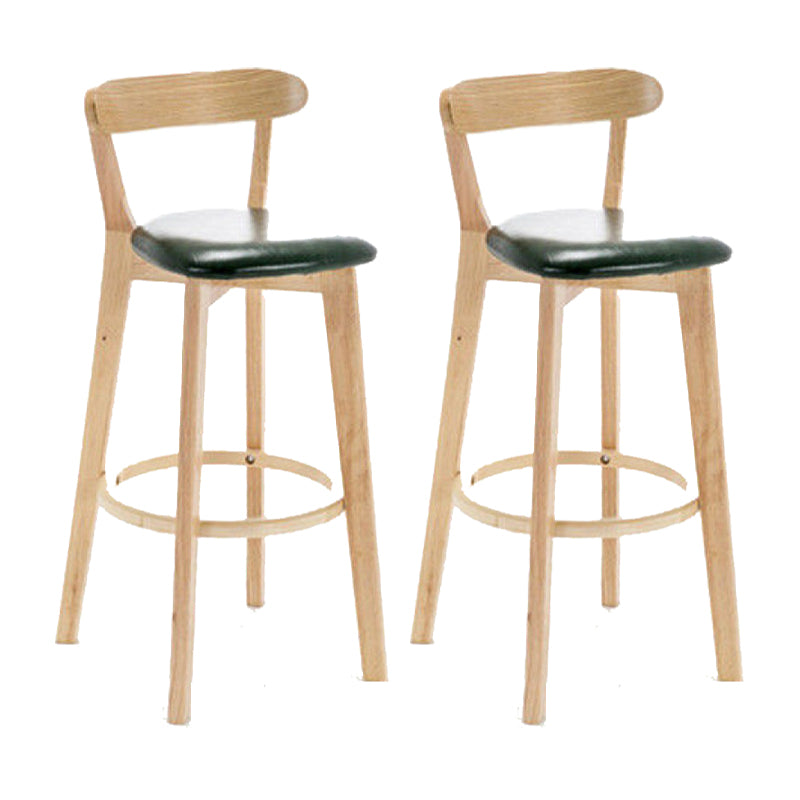 Industrial Backrest Armless Counter Stool Wood Cafe Bar Stool with Cushion and Pedal